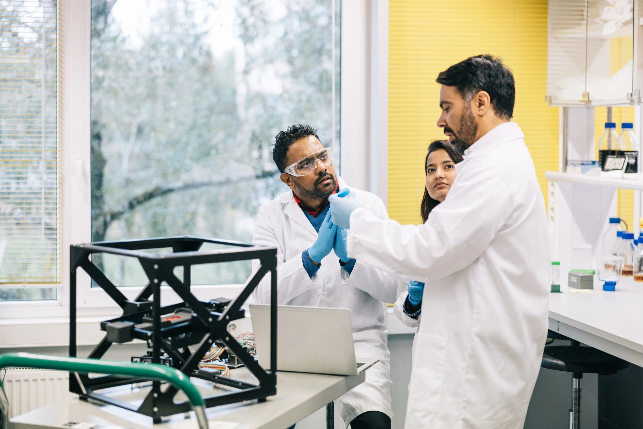 Students working in a science lab