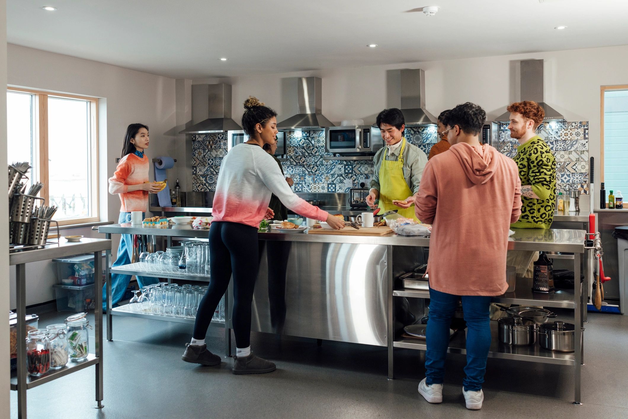 Communal kitchen and dining area