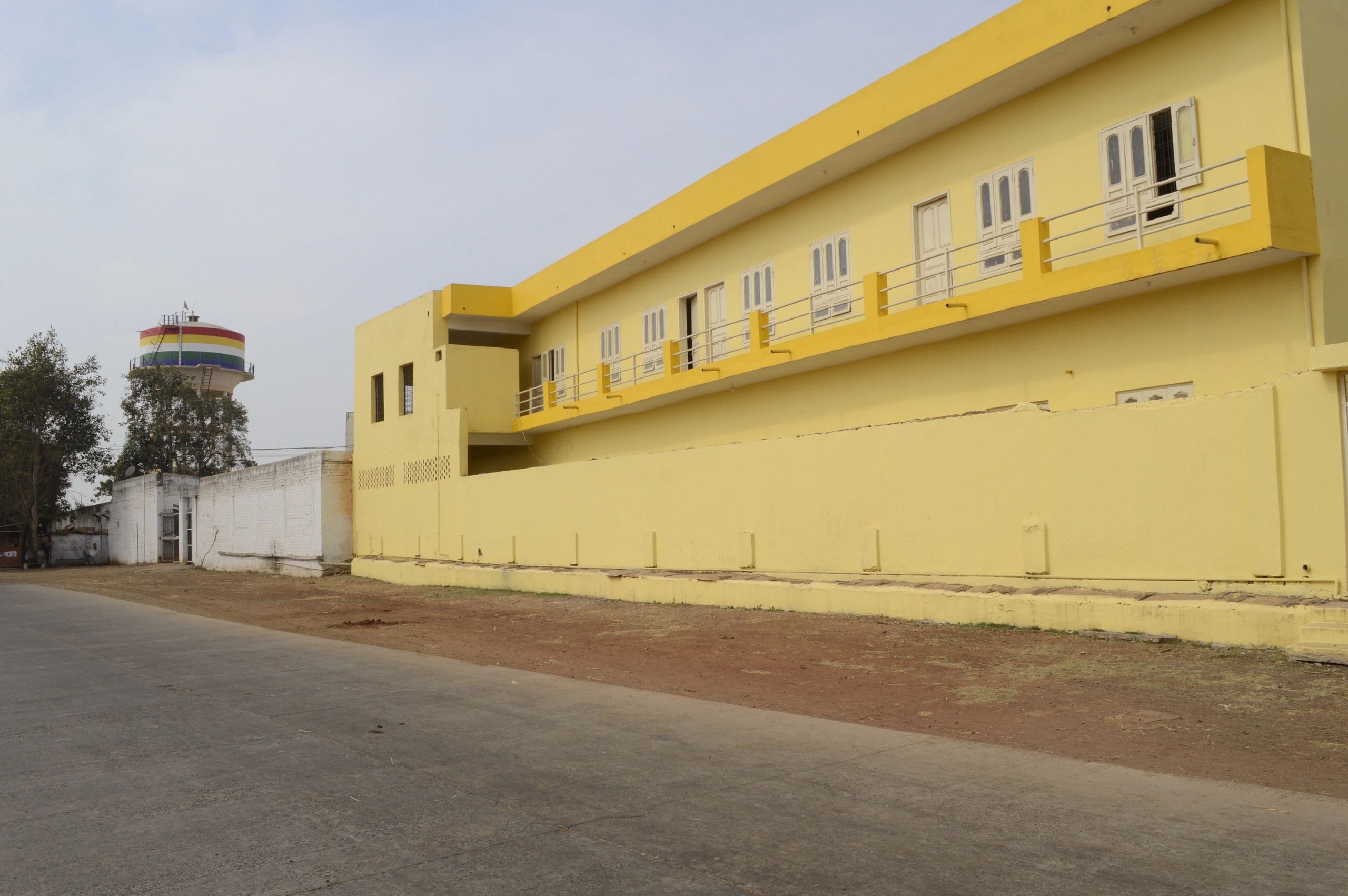 Campus building and surroundings